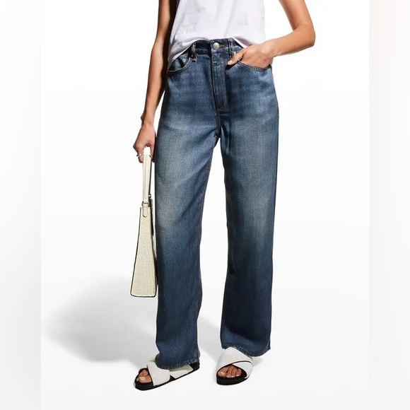 rag & bone Liquid Miramar Printed Faux Jeans Tencel Wide Leg Pants Relaxed - Picture 9 of 9